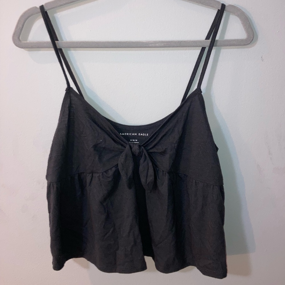dark grey crop top from American Eagle
